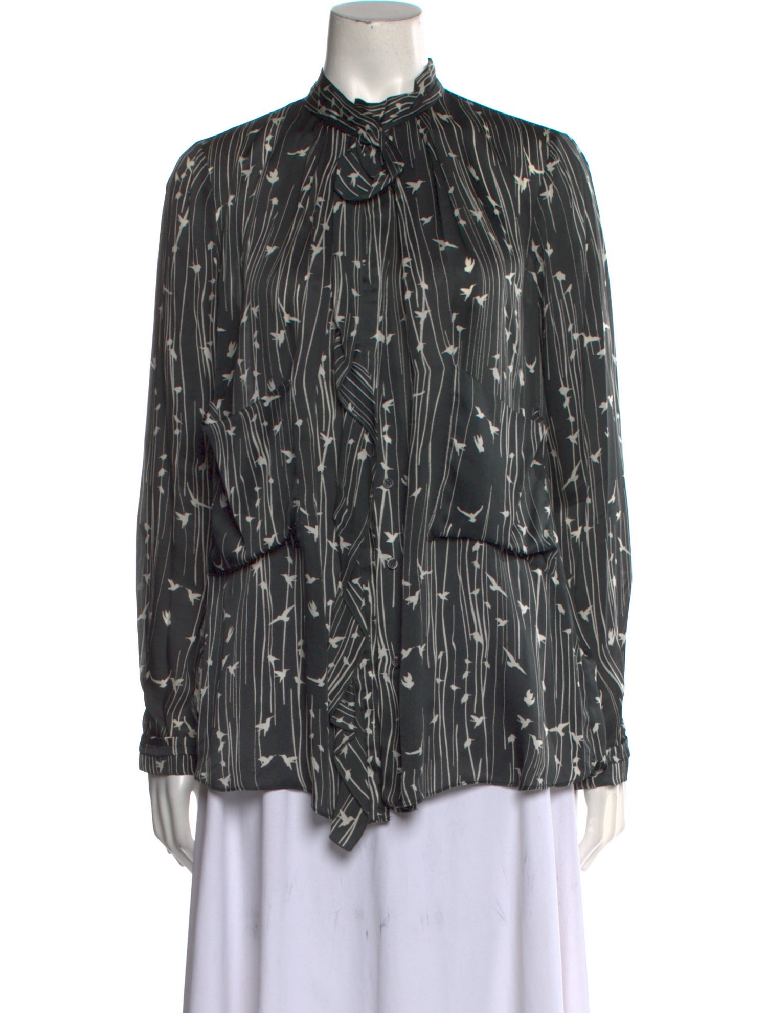 Schumacher Silk Printed Button-Up Top