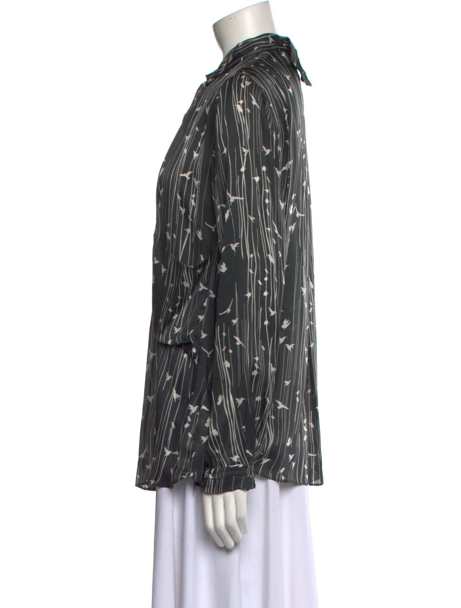 Schumacher Silk Printed Button-Up Top