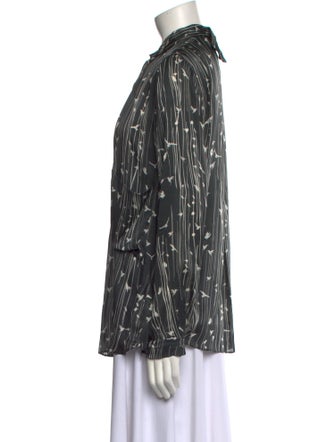 Schumacher Silk Printed Button-Up Top