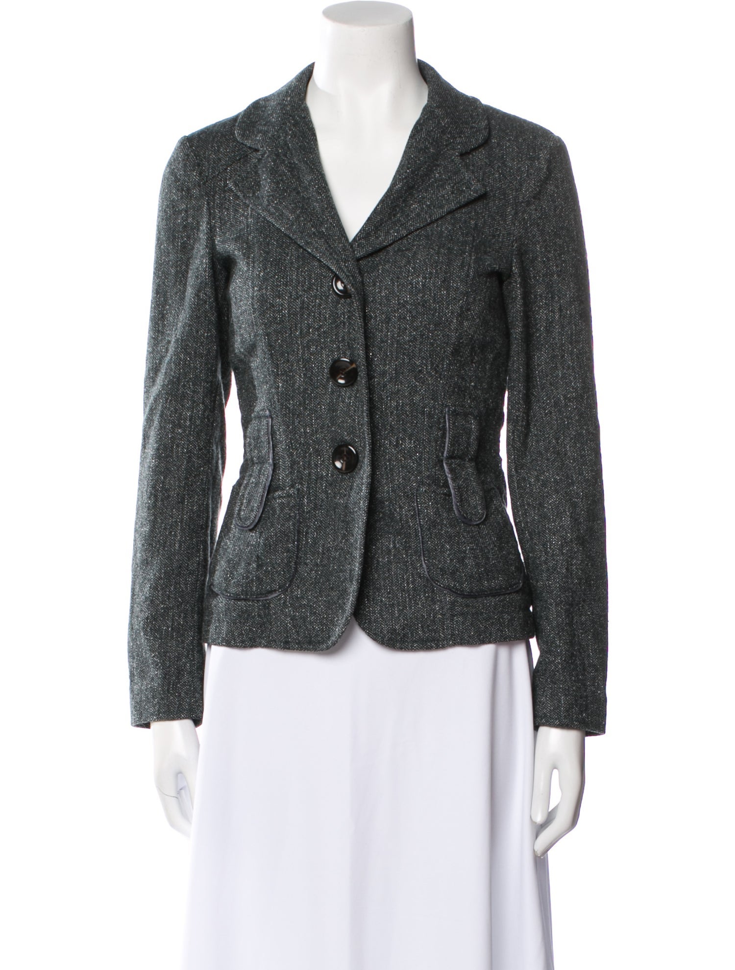 Schumacher Virgin Wool Tweed Pattern Blazer