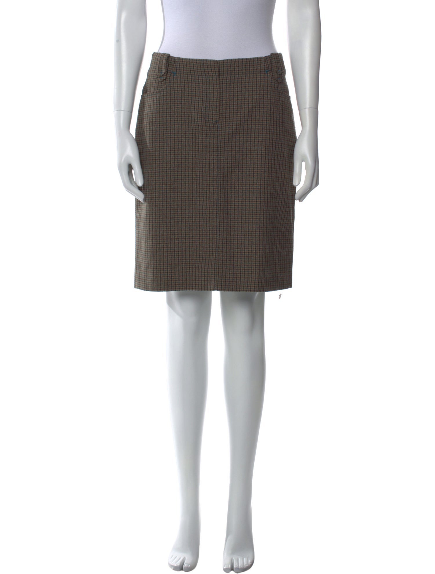 Schumacher Plaid Print Knee-Length Skirt