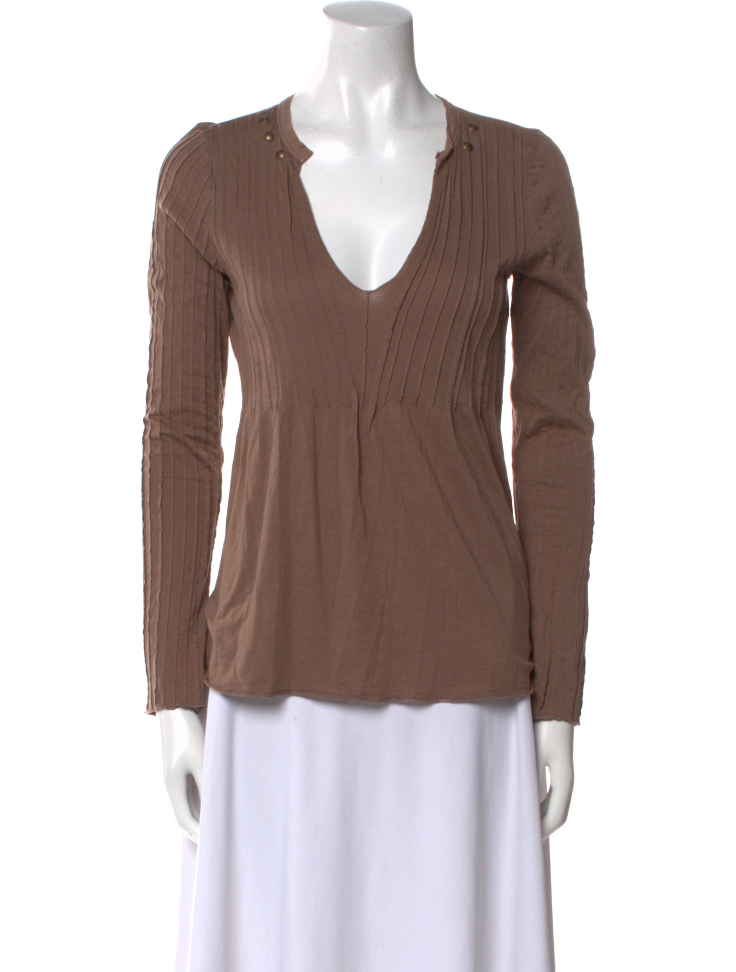 Schumacher V-Neck Long Sleeve Blouse