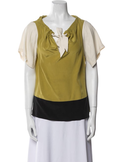 Schumacher Silk Colorblock Pattern Blouse