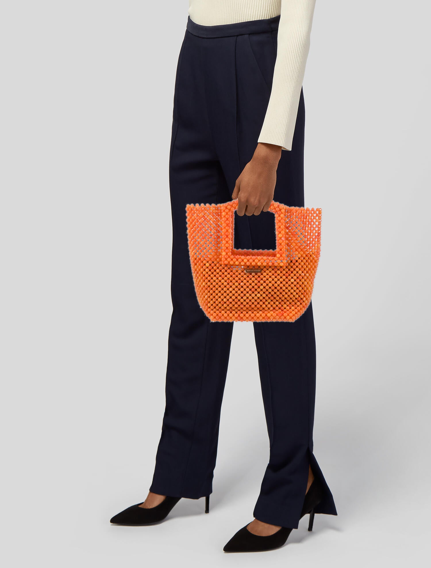 Scanlan Theodore Resin Beaded Handle Bag - Orange Handle Bags