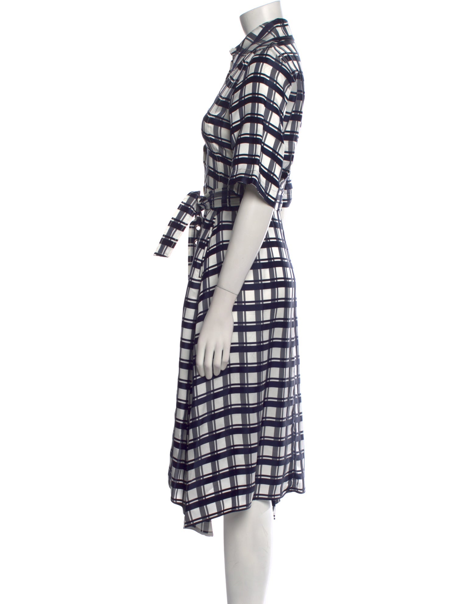 Scanlan Theodore Plaid Print Midi Length Dress