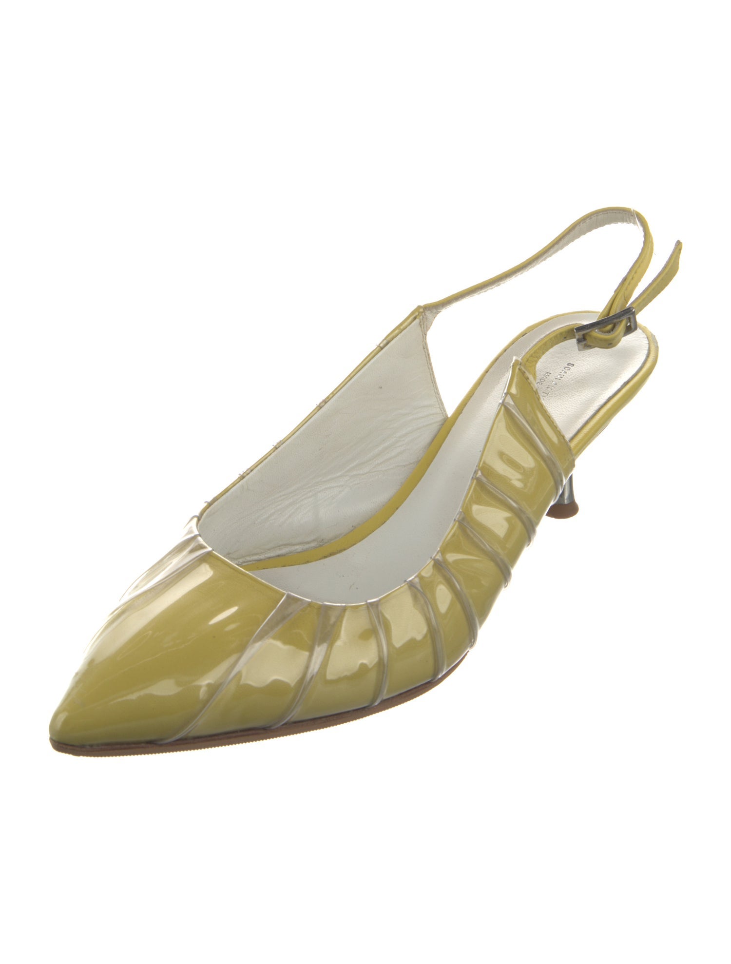 Scanlan Theodore PVC Pleated Accents Slingback Pumps