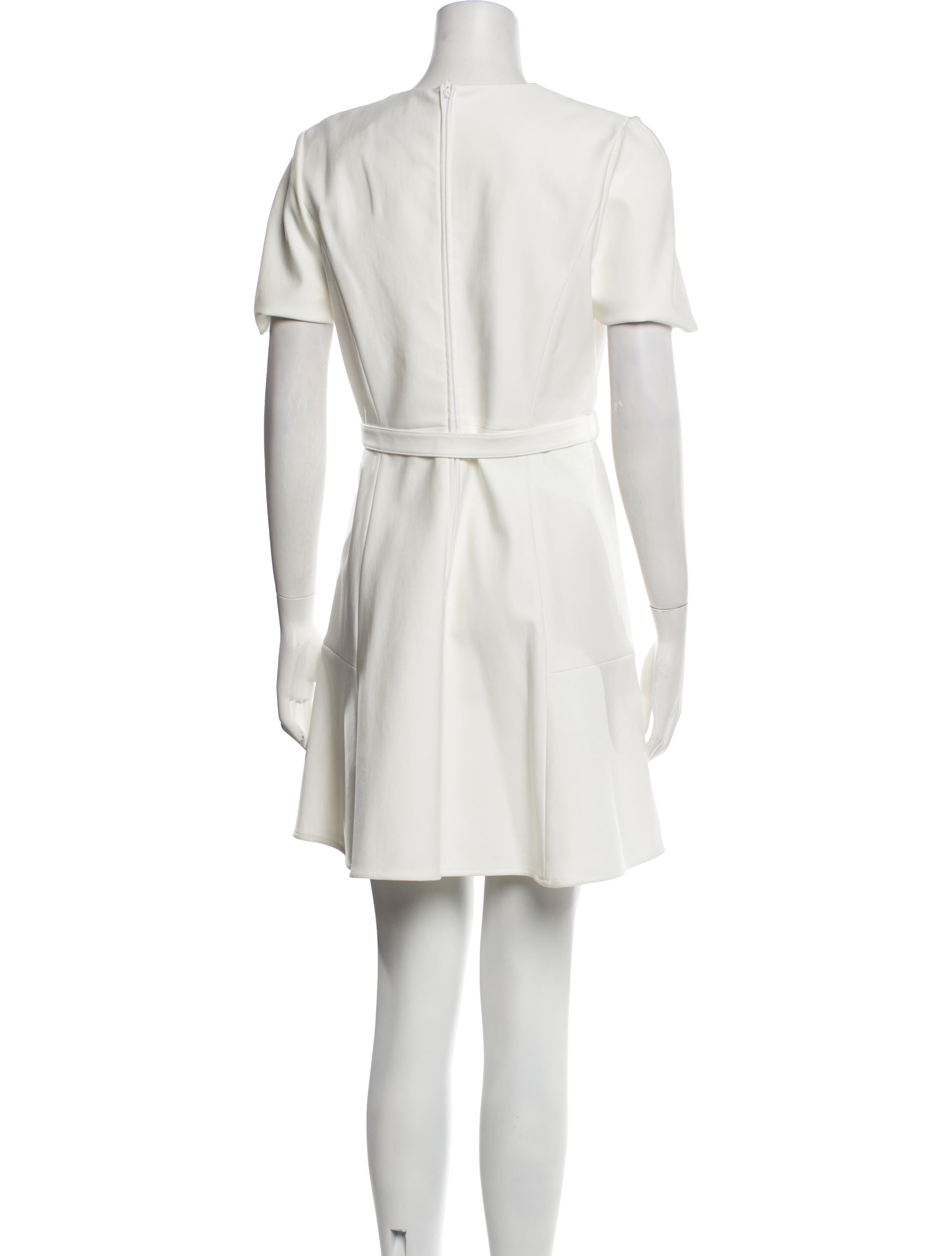 Scanlan Theodore Leather Mini Dress - White Dresses, Clothing - SCTHE26668  | The RealReal