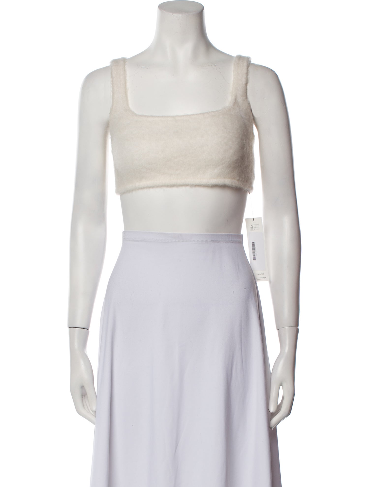 Scanlan Theodore Mohair Square Neckline Crop Top