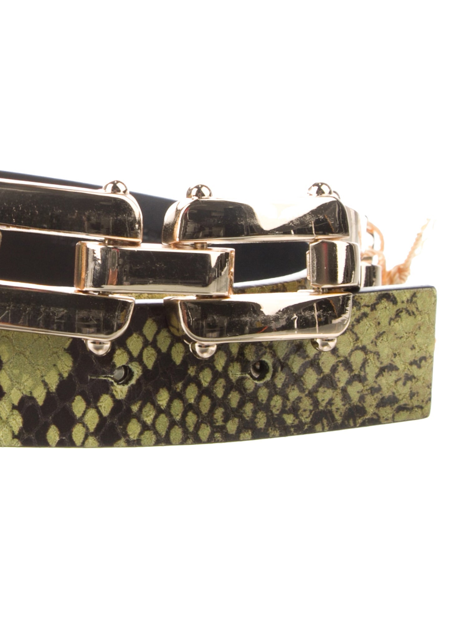 Scanlan Theodore Leather Chain-Link Accents Waist Belt