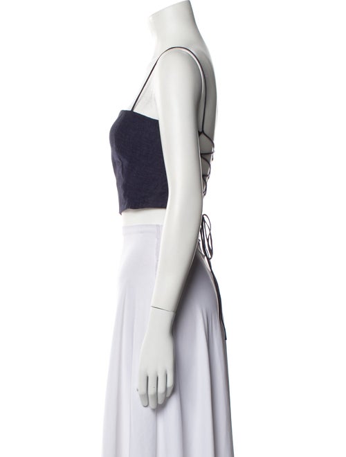 Scanlan Theodore Linen Square Neckline Crop Top