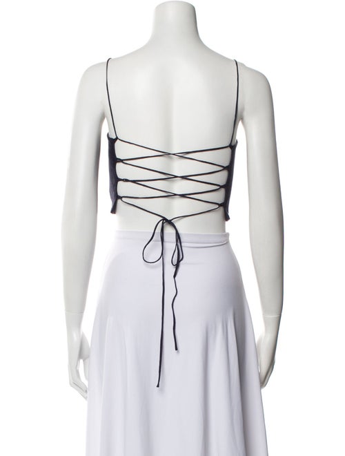 Scanlan Theodore Linen Square Neckline Crop Top