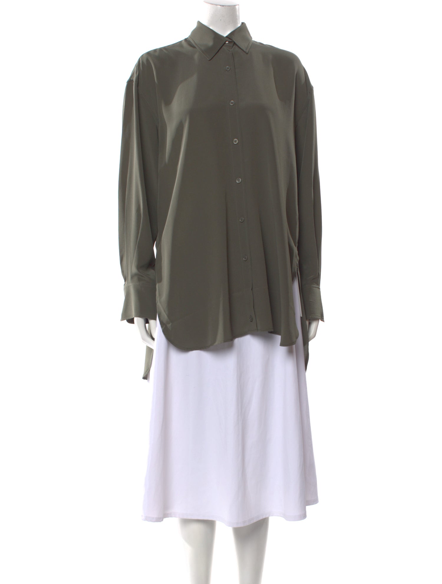 Scanlan Theodore Silk Long Sleeve Button-Up Top