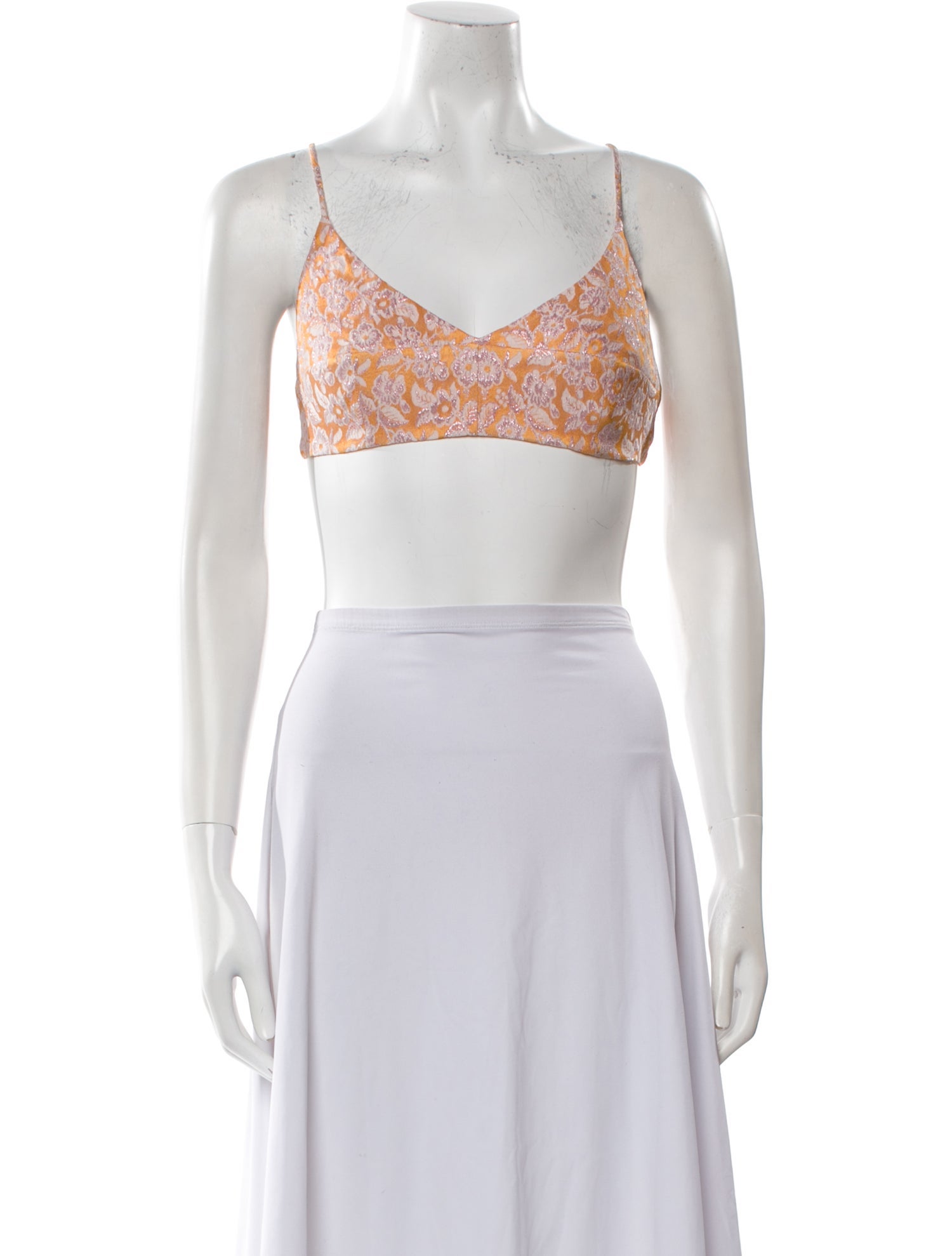 Scanlan Theodore Floral Print V-Neck Crop Top