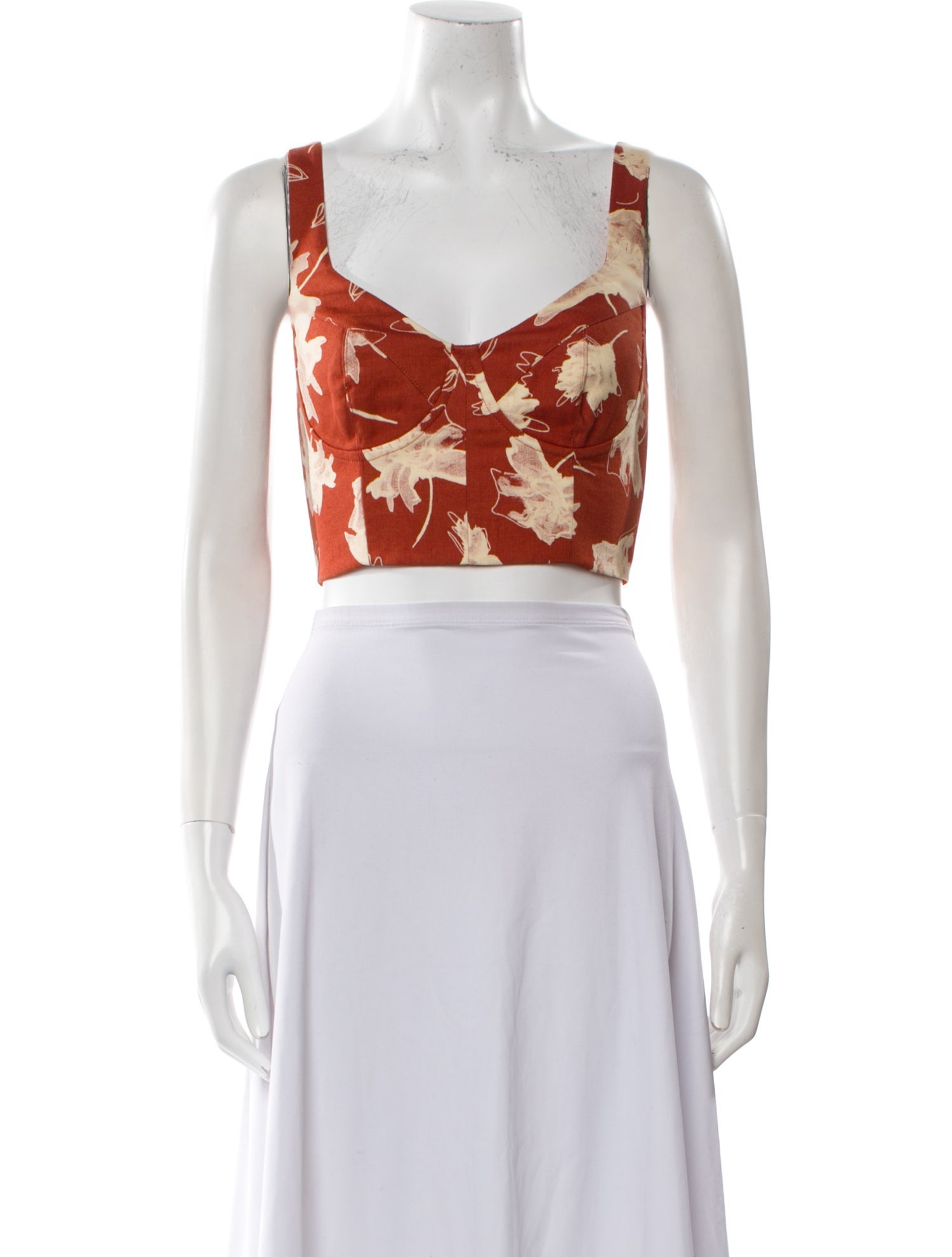 Scanlan Theodore Linen Printed Crop Top