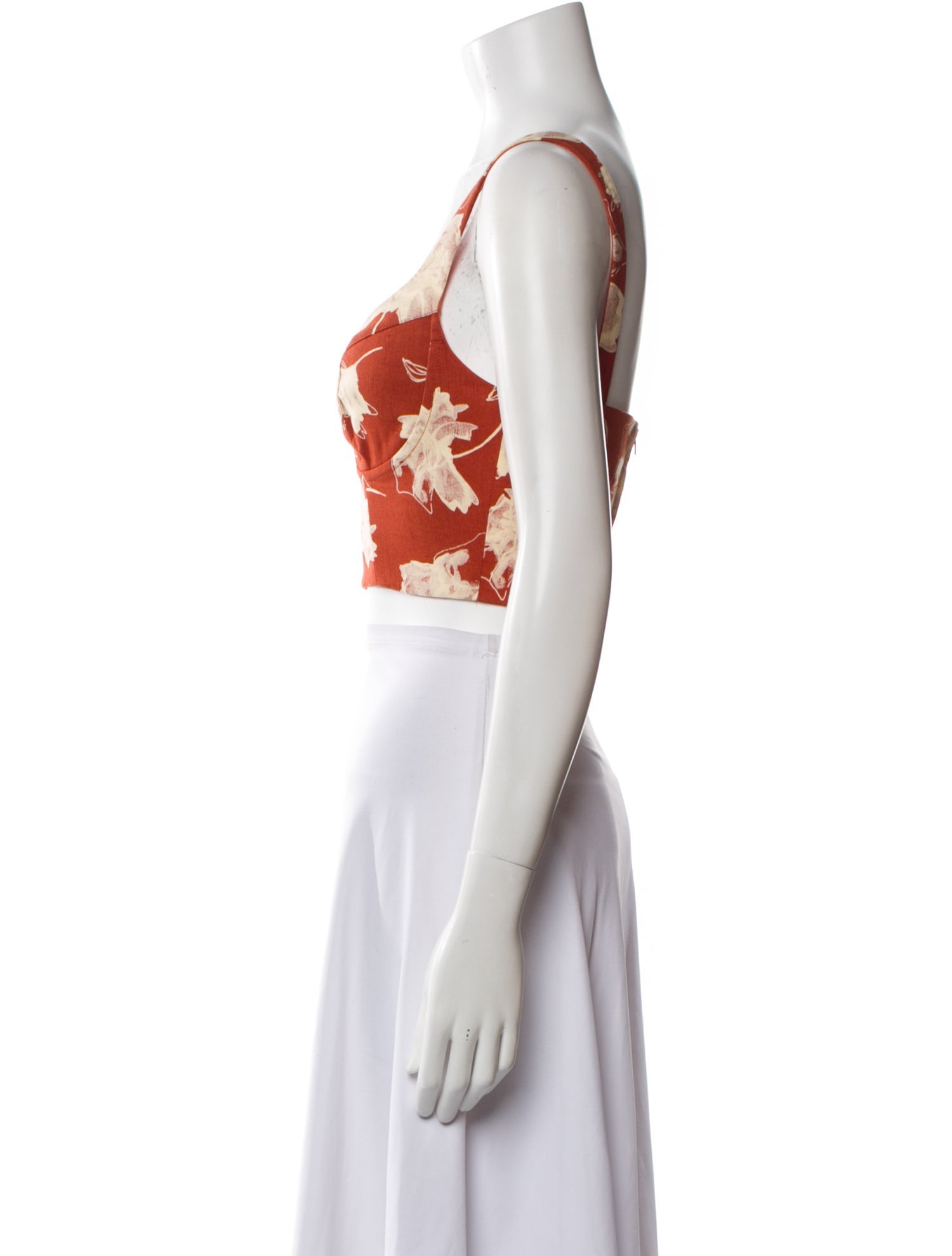 Scanlan Theodore Linen Printed Crop Top