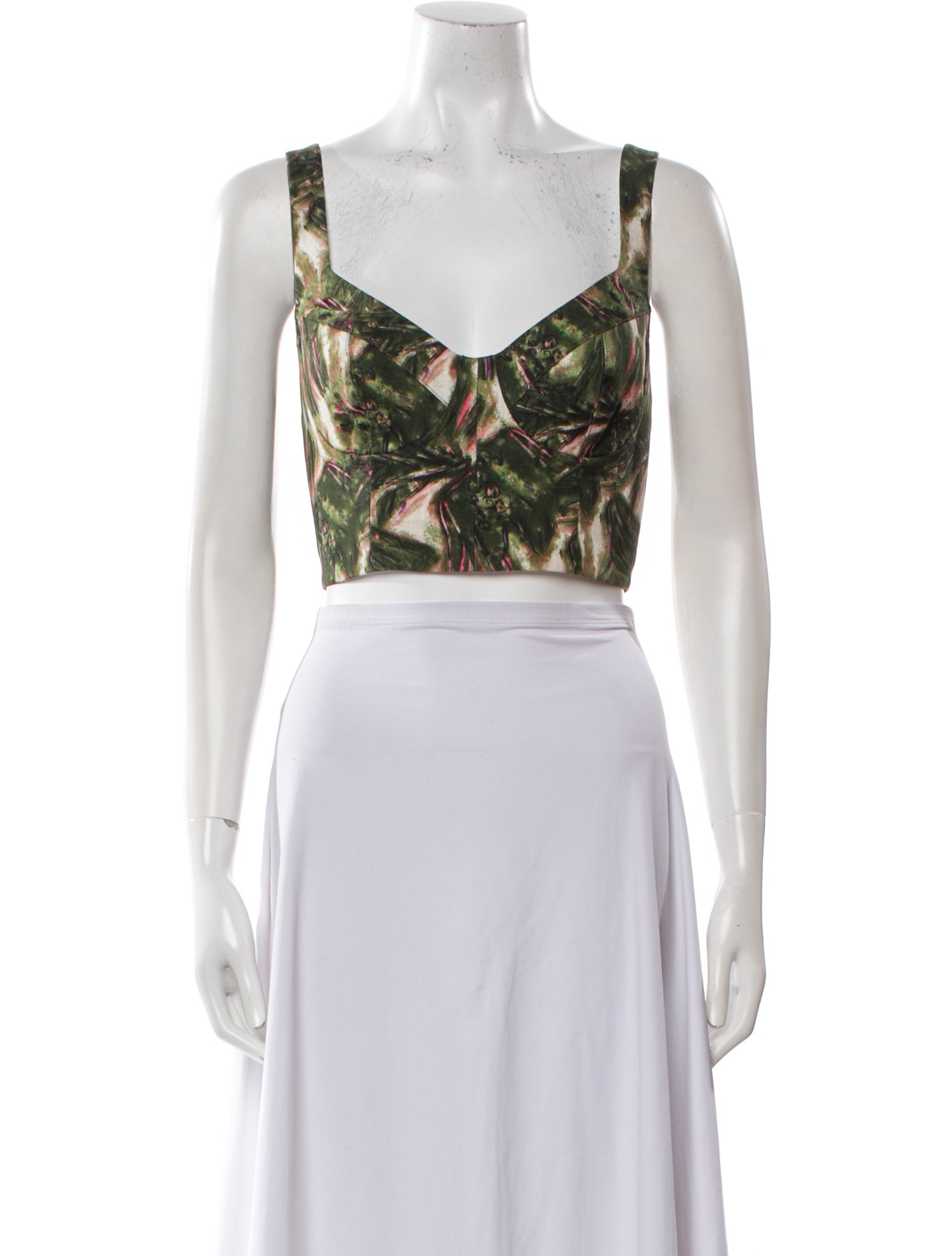 Scanlan Theodore Printed V-Neck Crop Top