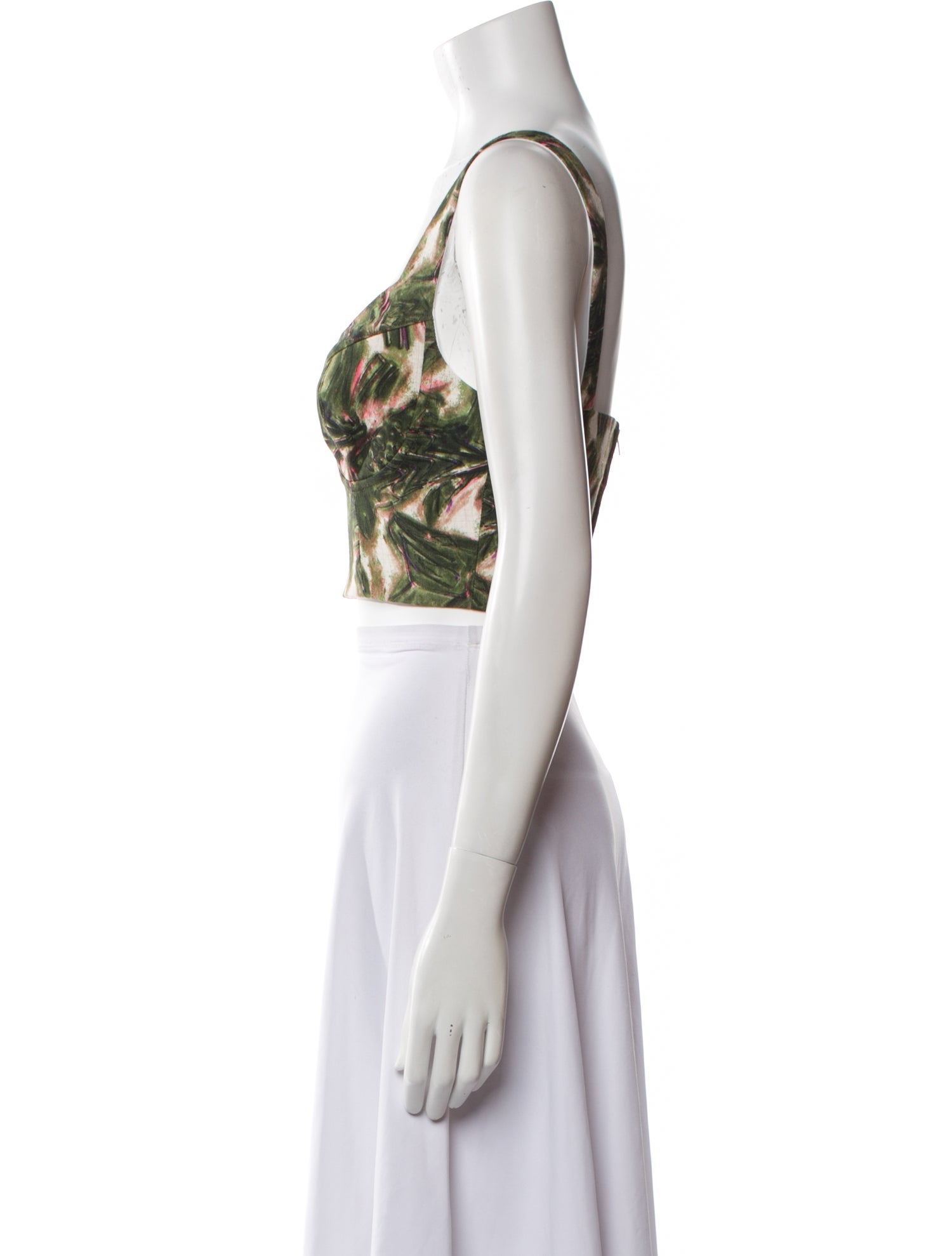 Scanlan Theodore Printed V-Neck Crop Top