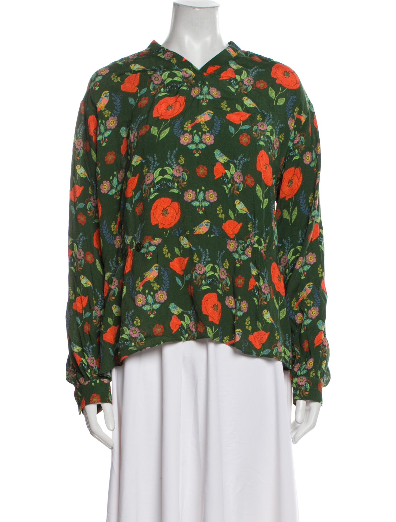 Scanlan Theodore Floral Print V-Neck Blouse