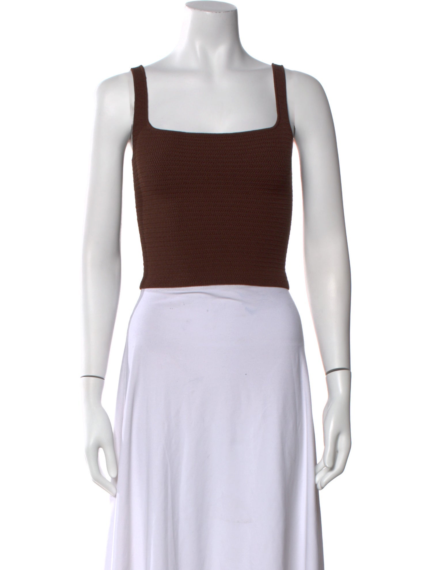 Scanlan Theodore Square Neckline Sleeveless Crop Top