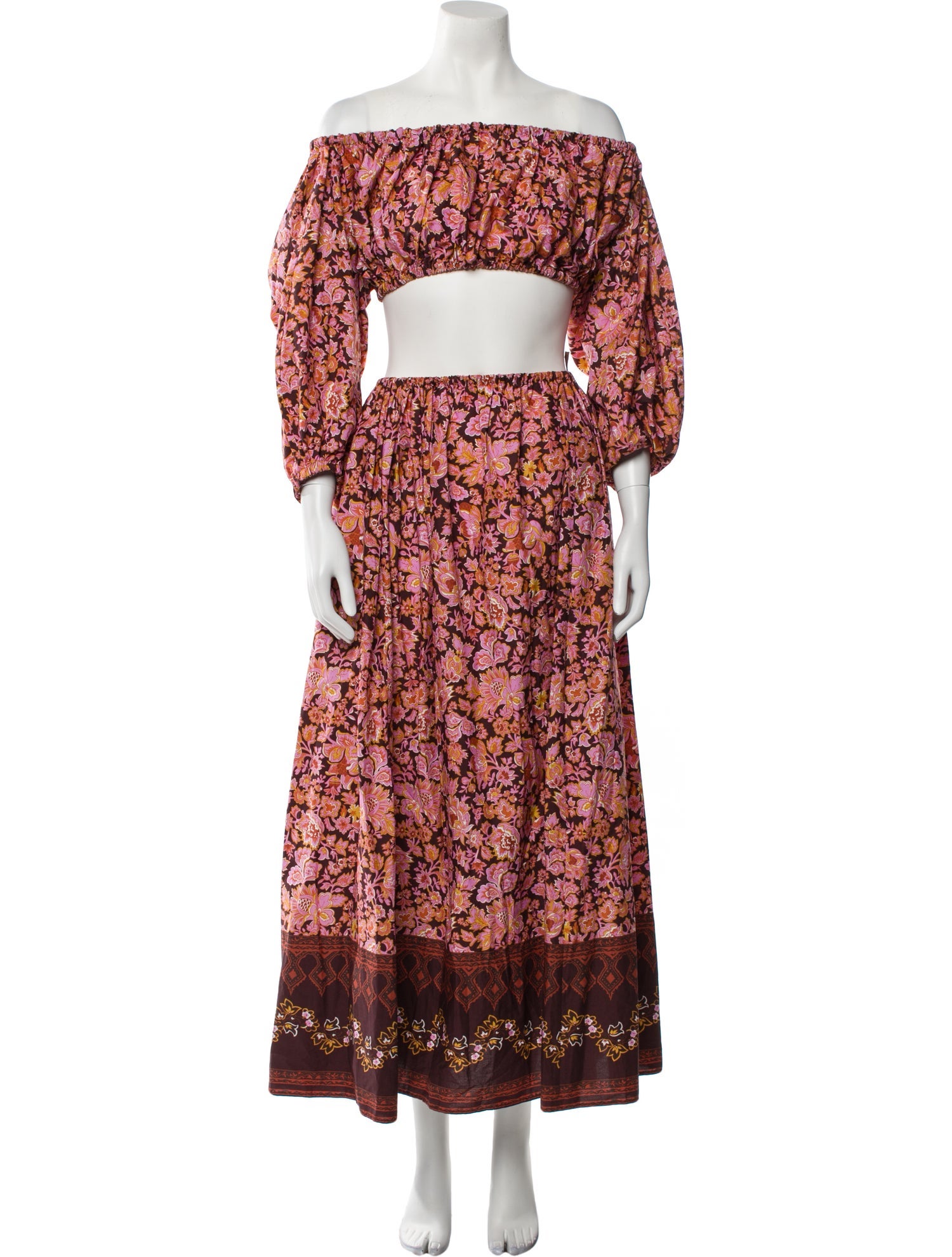 Scanlan Theodore Floral Print Ruffle Embellishment Skirt Set w/ Tags