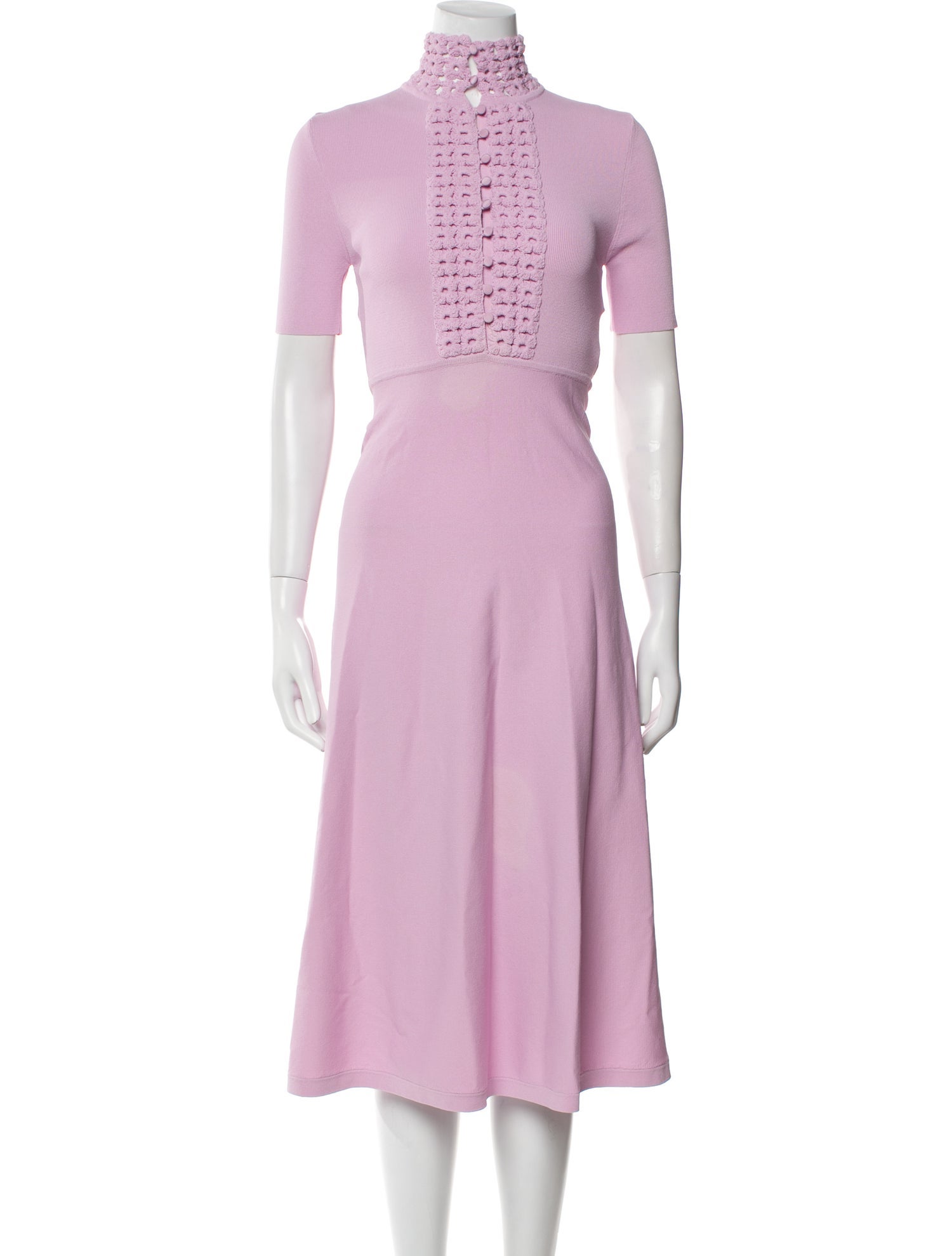 Scanlan Theodore Mock Neck Midi Length Dress