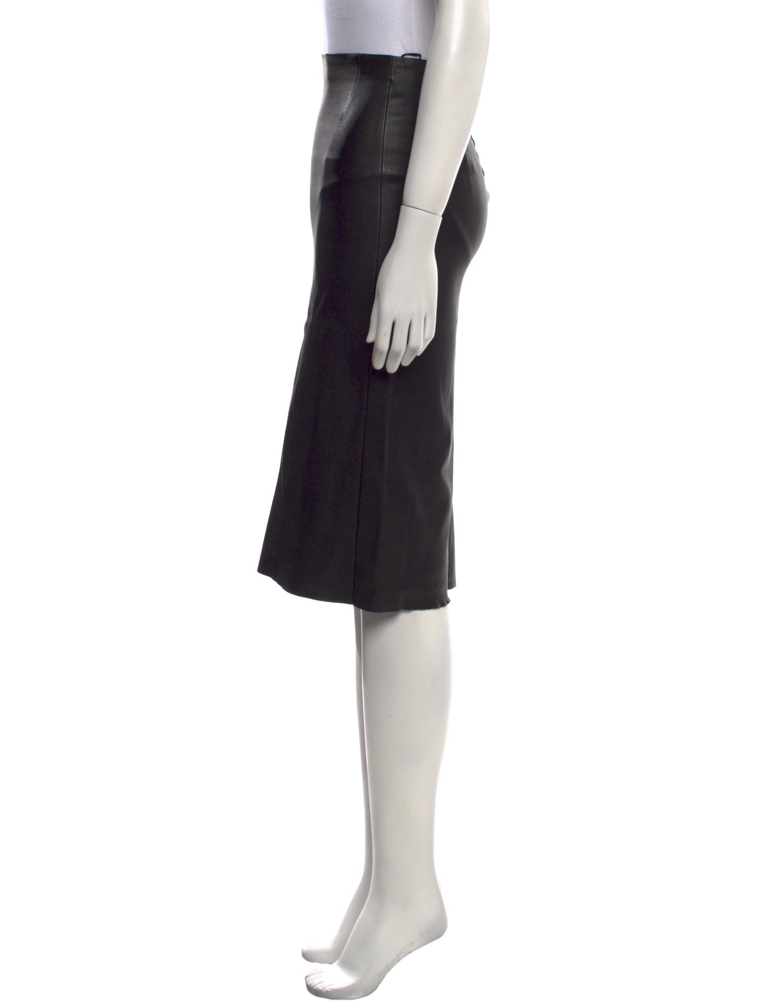 Scanlan Theodore Leather Knee-Length Skirt