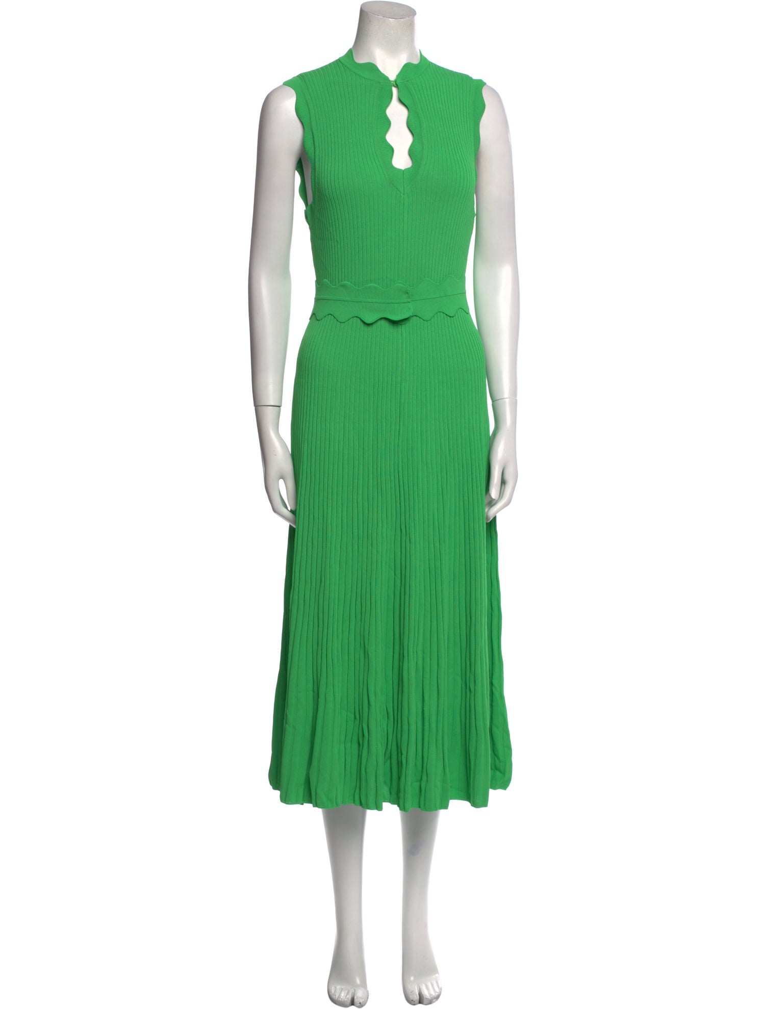 Scanlan Theodore Crew Neck Midi Length Dress