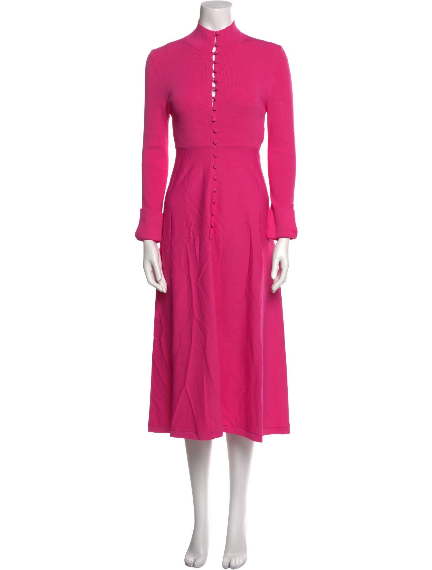 Scanlan Theodore Mock Neck Midi Length Dress