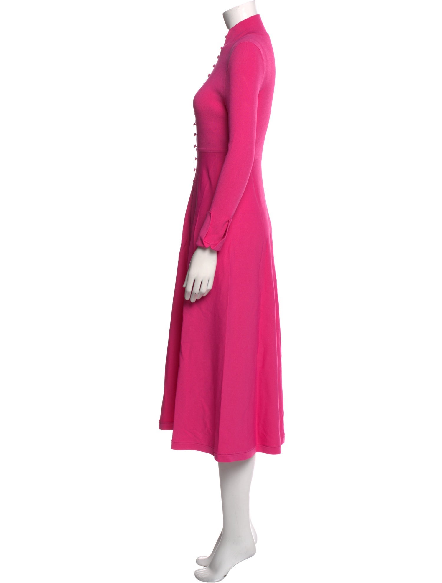 Scanlan Theodore Mock Neck Midi Length Dress