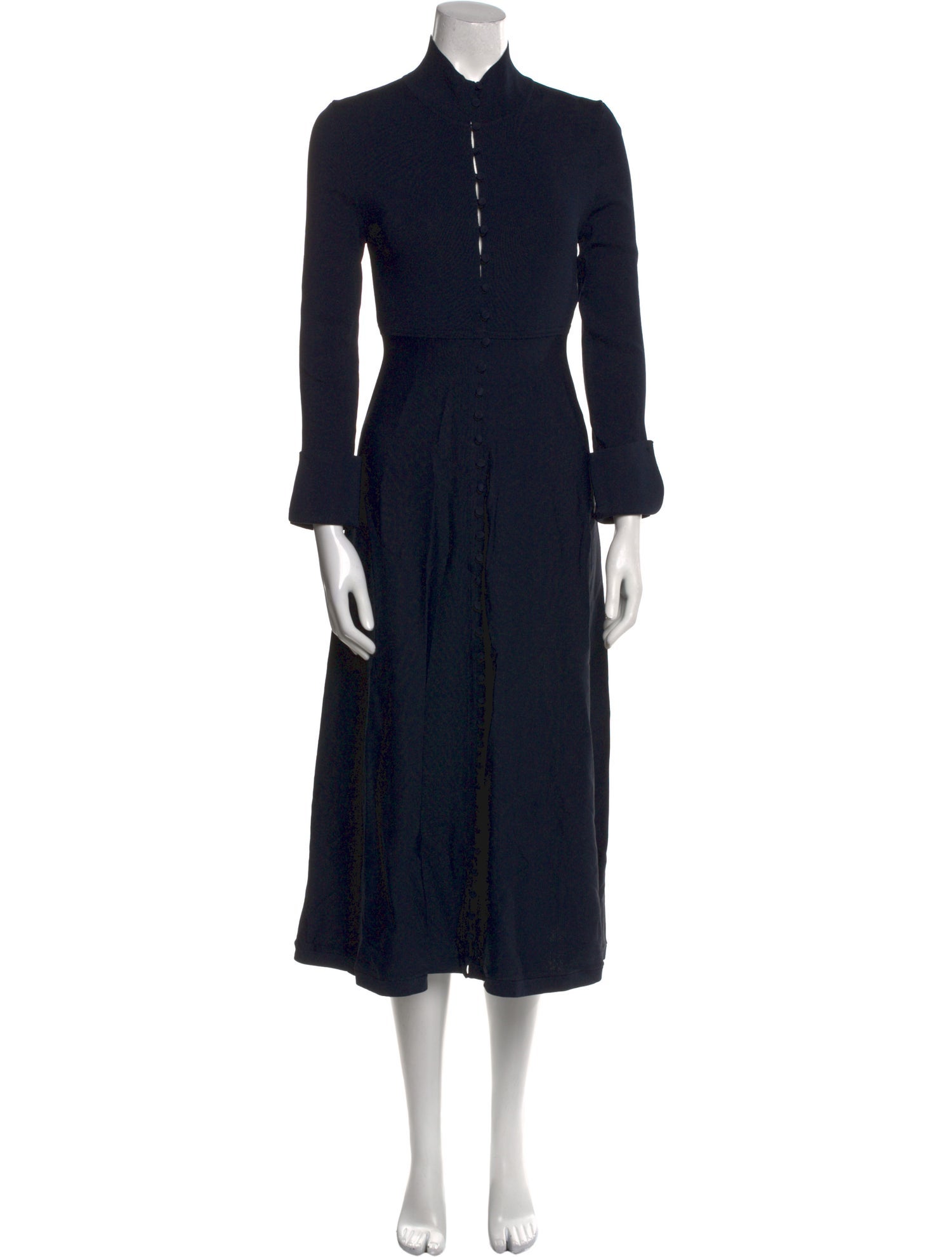 Scanlan Theodore Mock Neck Midi Length Dress