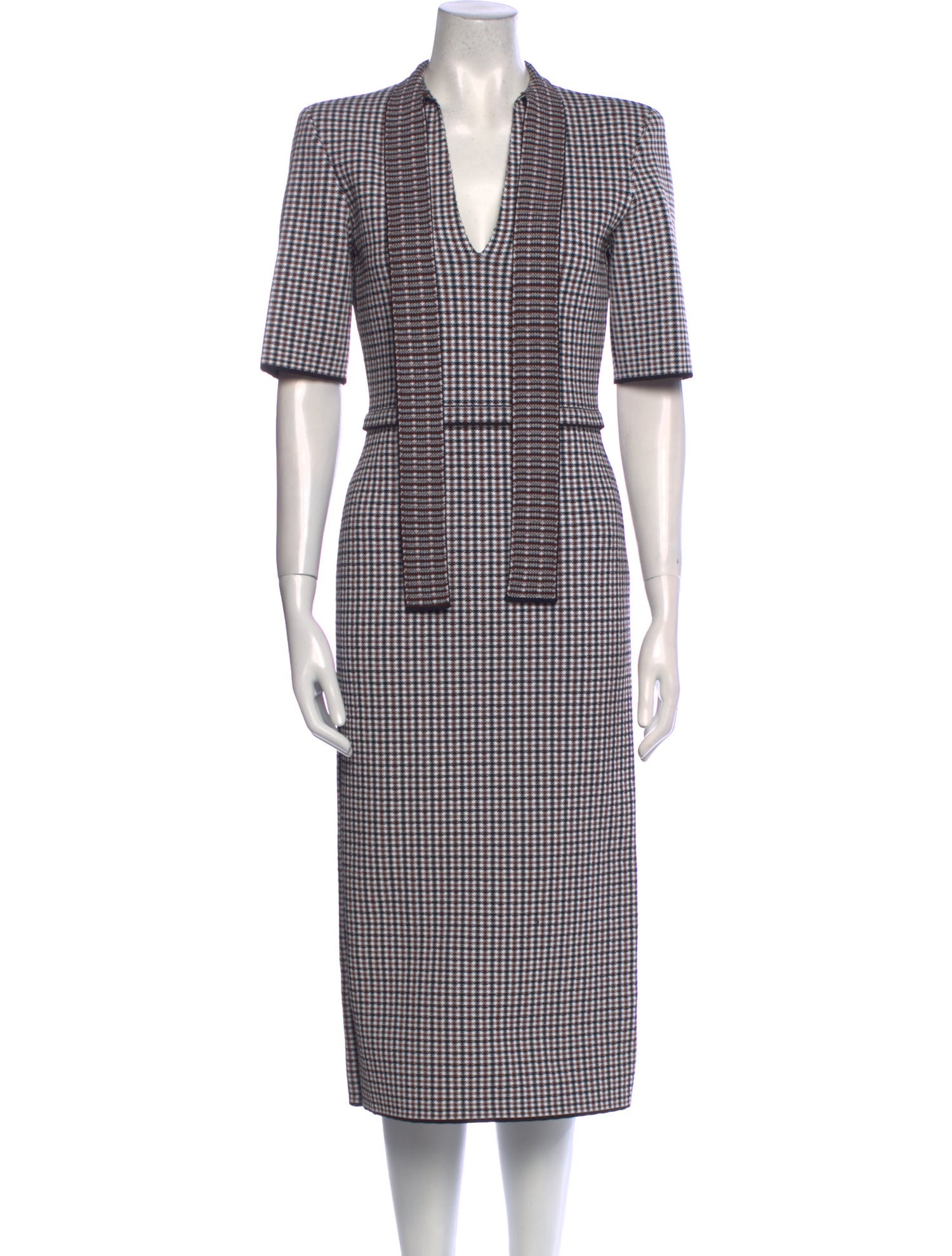 Scanlan Theodore Plaid Print Midi Length Dress