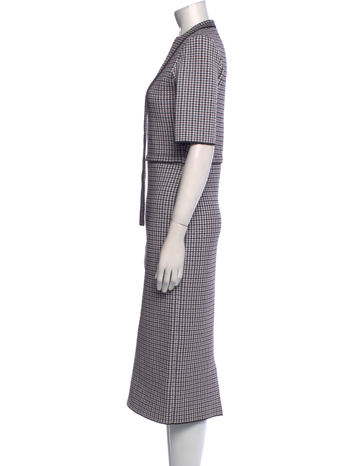 Scanlan Theodore Plaid Print Midi Length Dress