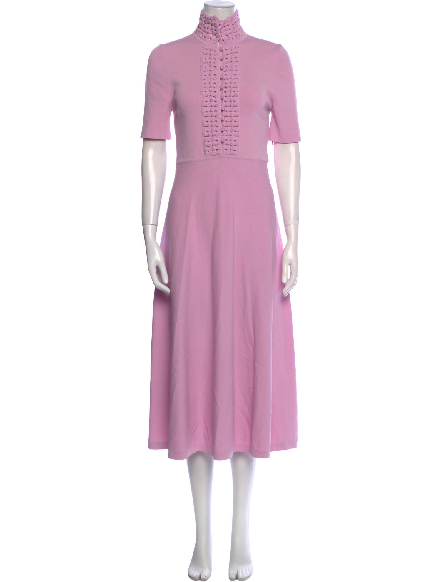 Scanlan Theodore Mock Neck Midi Length Dress