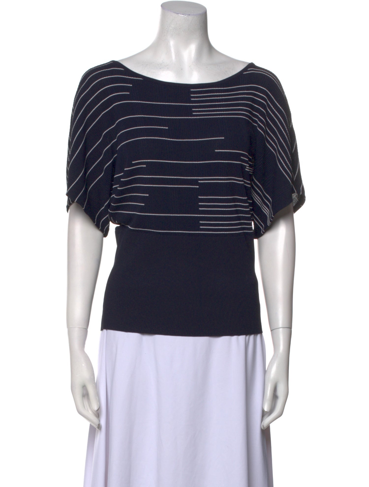 Scanlan Theodore Striped Bateau Neckline T-Shirt