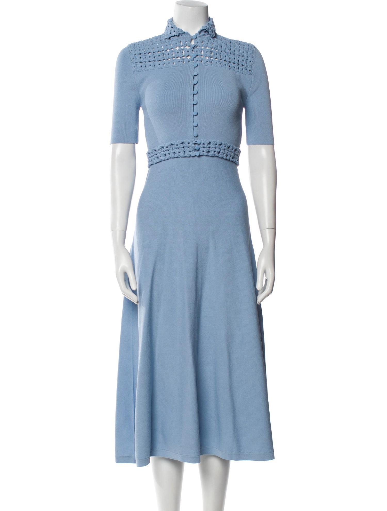 Scanlan Theodore Mock Neck Midi Length Dress