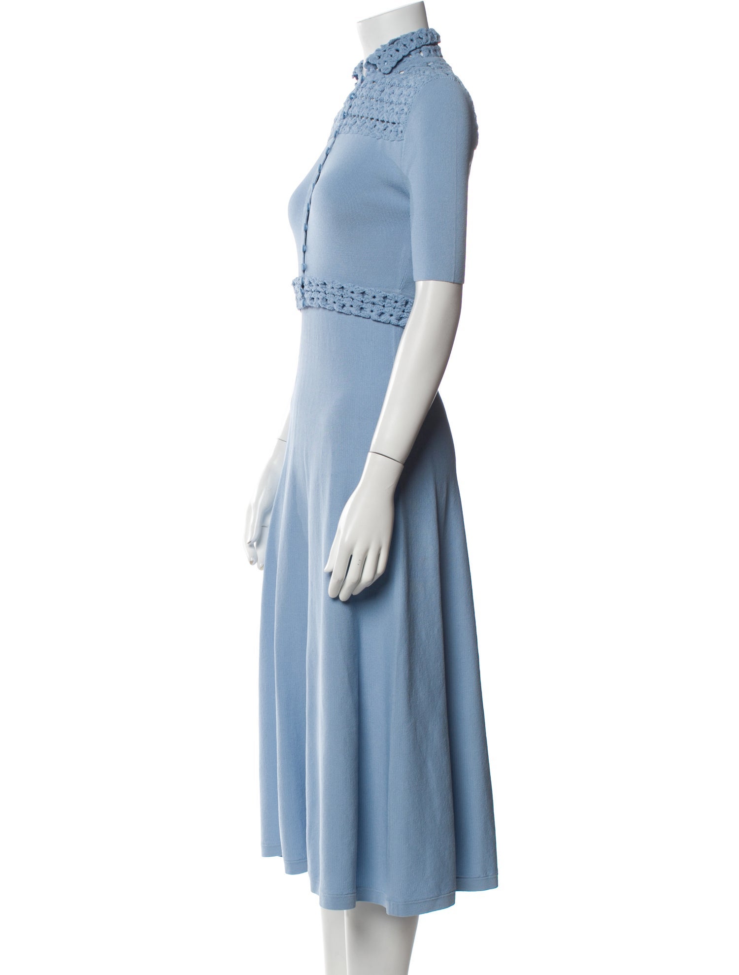 Scanlan Theodore Mock Neck Midi Length Dress