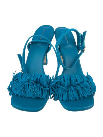 Scanlan Theodore Suede Fringe Trim Accent Sandals