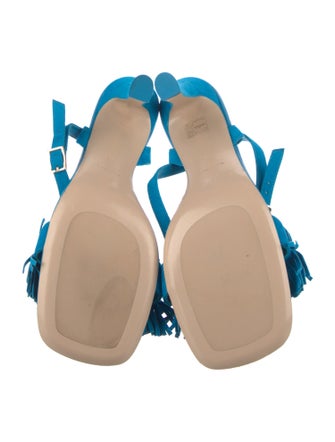 Scanlan Theodore Suede Fringe Trim Accent Sandals