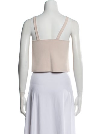 Scanlan Theodore Square Neckline Sleeveless Crop Top