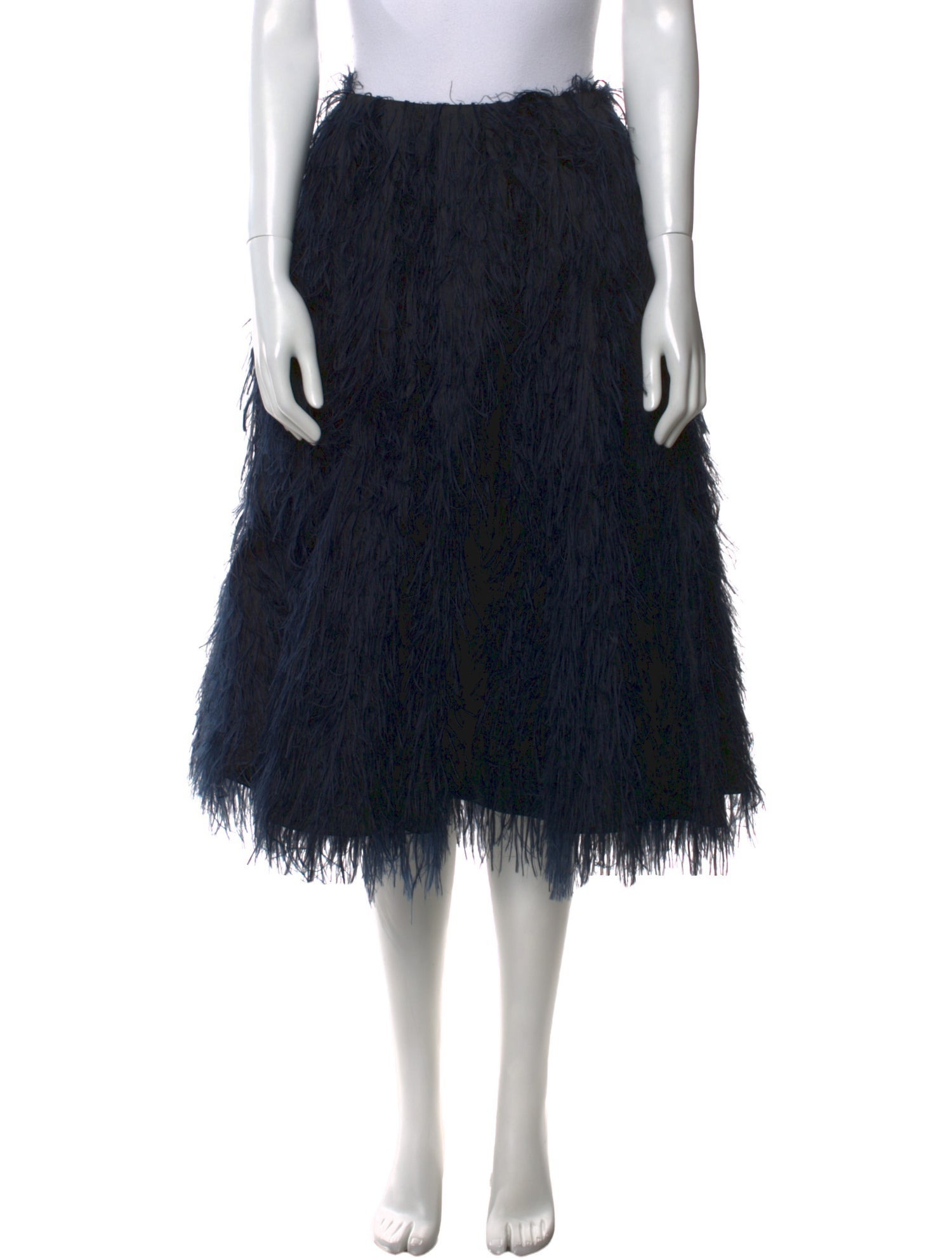 Scanlan Theodore Feather Trim Midi Length Skirt