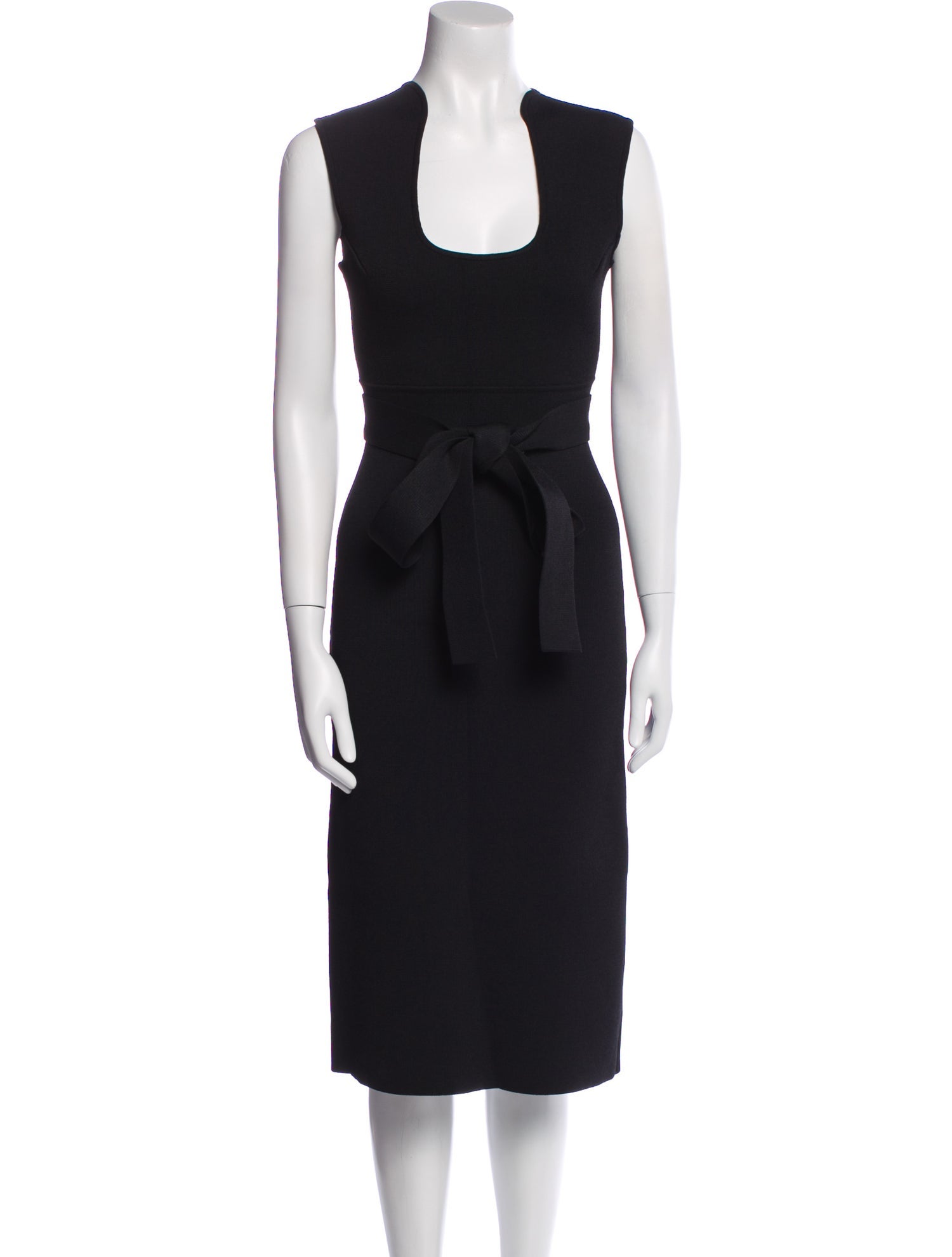 Scanlan Theodore Scoop Neck Midi Length Dress