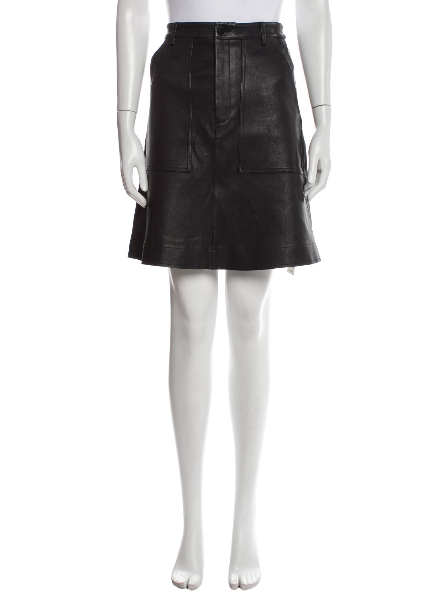 Scanlan Theodore Leather Knee-Length Skirt