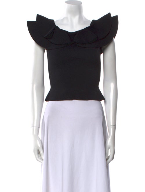 Scanlan Theodore Scoop Neck Short Sleeve Crop Top