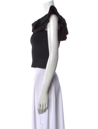 Scanlan Theodore Scoop Neck Short Sleeve Crop Top