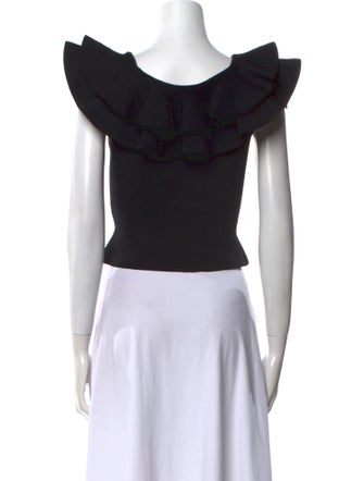 Scanlan Theodore Scoop Neck Short Sleeve Crop Top