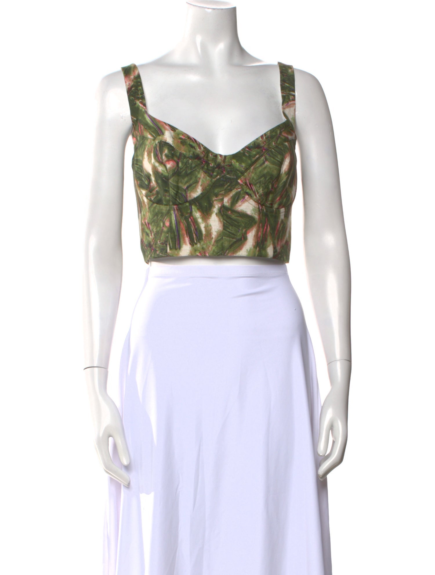 Scanlan Theodore Printed V-Neck Crop Top