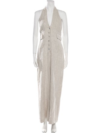 Scanlan Theodore Linen V-Neck Jumpsuit