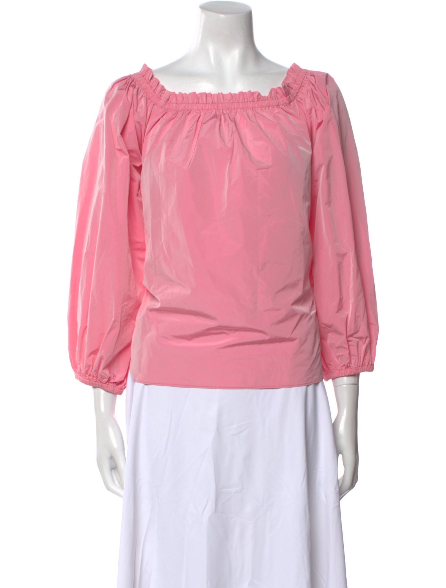 Scanlan Theodore Square Neckline Three-Quarter Sleeve Blouse