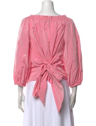 Scanlan Theodore Square Neckline Three-Quarter Sleeve Blouse