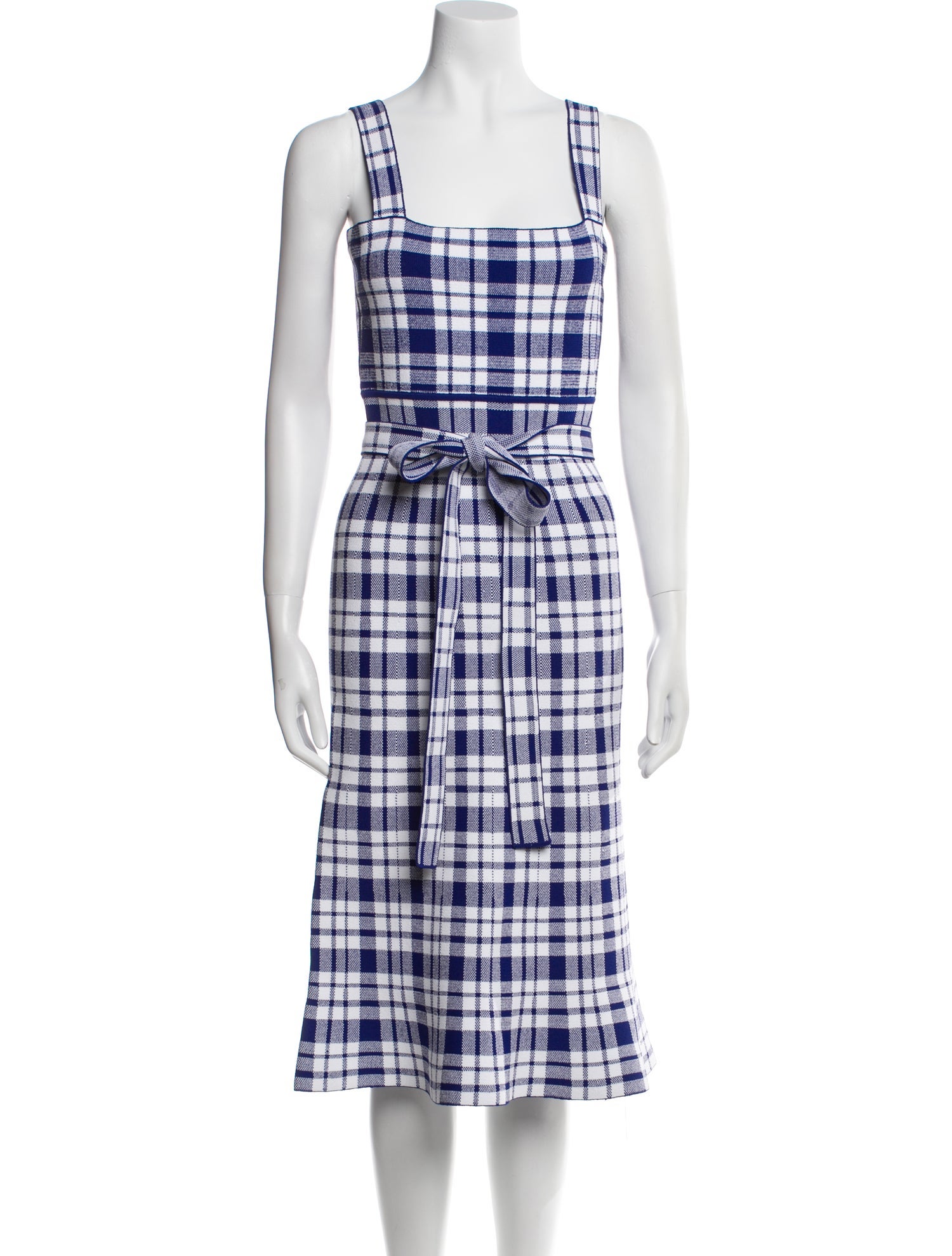 Scanlan Theodore Plaid Print Midi Length Dress
